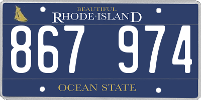 RI license plate 867974