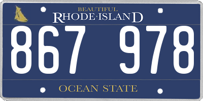 RI license plate 867978