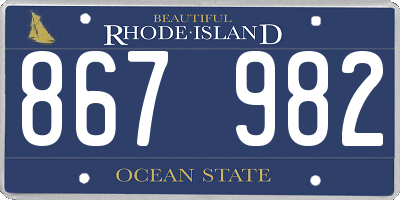 RI license plate 867982