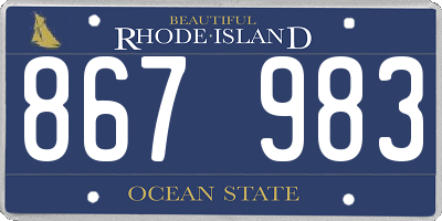 RI license plate 867983