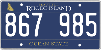 RI license plate 867985