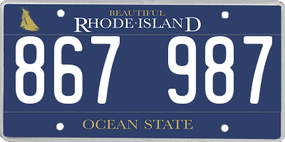 RI license plate 867987