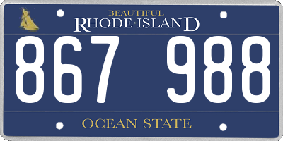RI license plate 867988