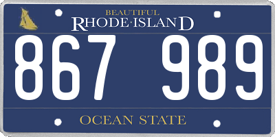 RI license plate 867989