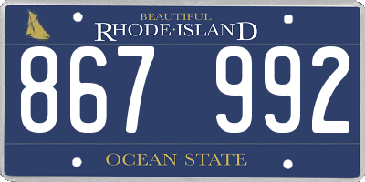 RI license plate 867992