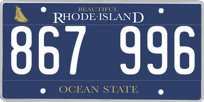 RI license plate 867996
