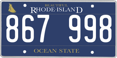 RI license plate 867998