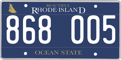 RI license plate 868005