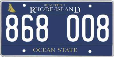 RI license plate 868008