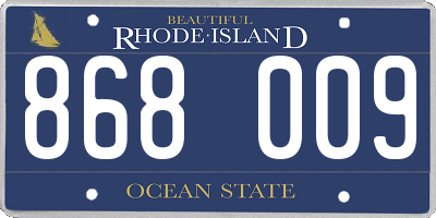 RI license plate 868009
