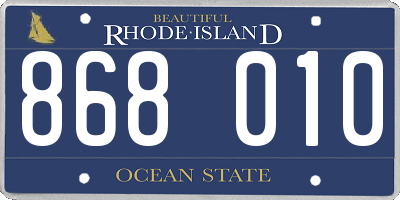 RI license plate 868010
