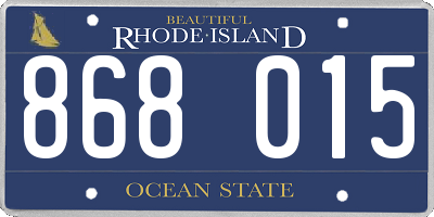 RI license plate 868015
