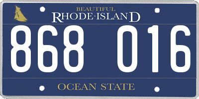 RI license plate 868016
