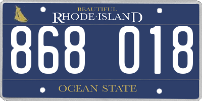 RI license plate 868018