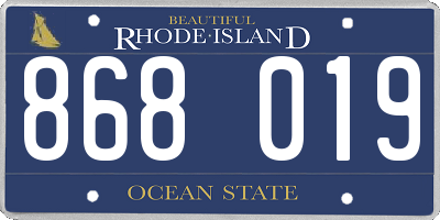 RI license plate 868019