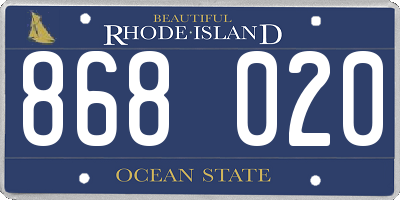 RI license plate 868020