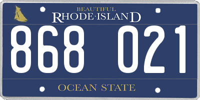 RI license plate 868021