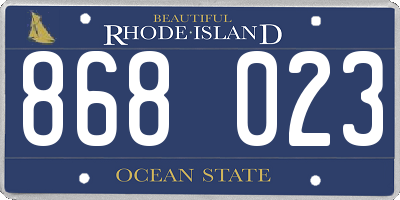 RI license plate 868023