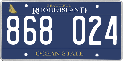 RI license plate 868024