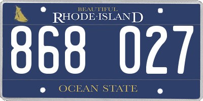 RI license plate 868027