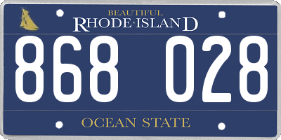 RI license plate 868028