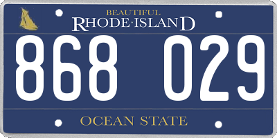 RI license plate 868029