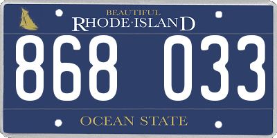 RI license plate 868033