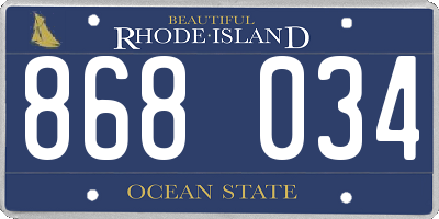 RI license plate 868034