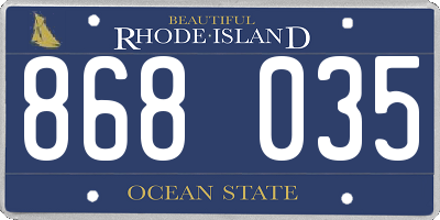 RI license plate 868035