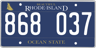 RI license plate 868037