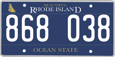 RI license plate 868038