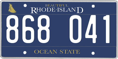 RI license plate 868041
