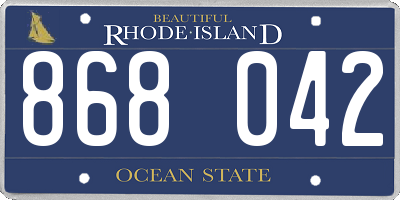 RI license plate 868042