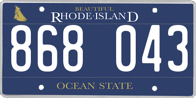 RI license plate 868043