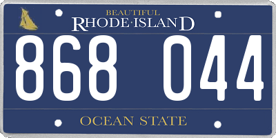 RI license plate 868044