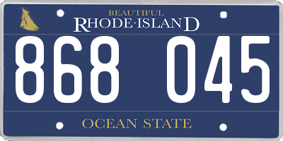 RI license plate 868045