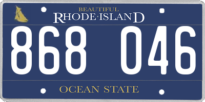 RI license plate 868046