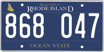 RI license plate 868047