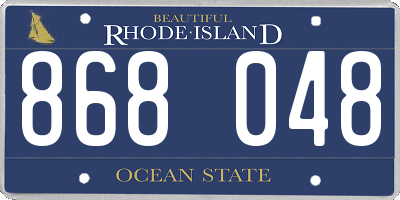 RI license plate 868048