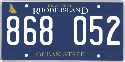 RI license plate 868052