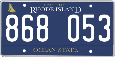 RI license plate 868053