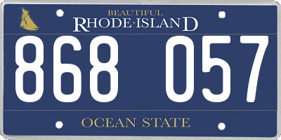 RI license plate 868057
