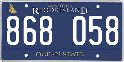 RI license plate 868058