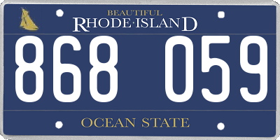 RI license plate 868059