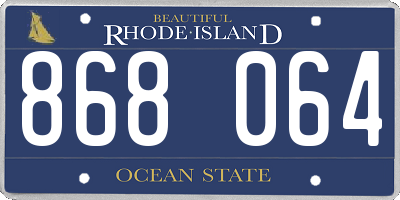 RI license plate 868064