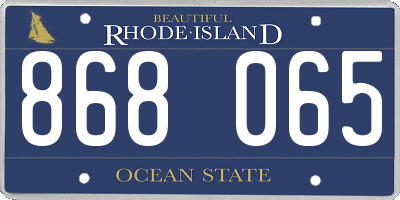 RI license plate 868065