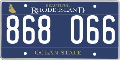 RI license plate 868066