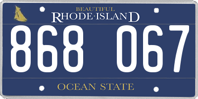 RI license plate 868067