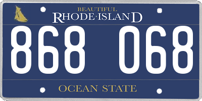 RI license plate 868068