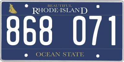 RI license plate 868071